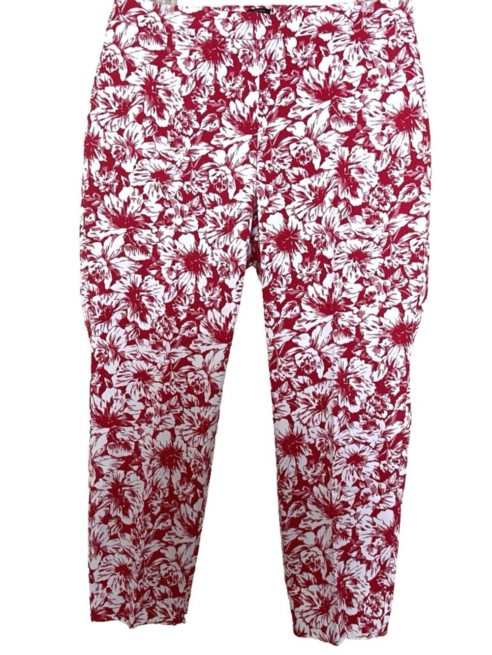 Talbots Chatham Ankle Pants 14WP Red Floral Stretch NWT